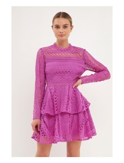 Women's Crochet Lace Mini Dress