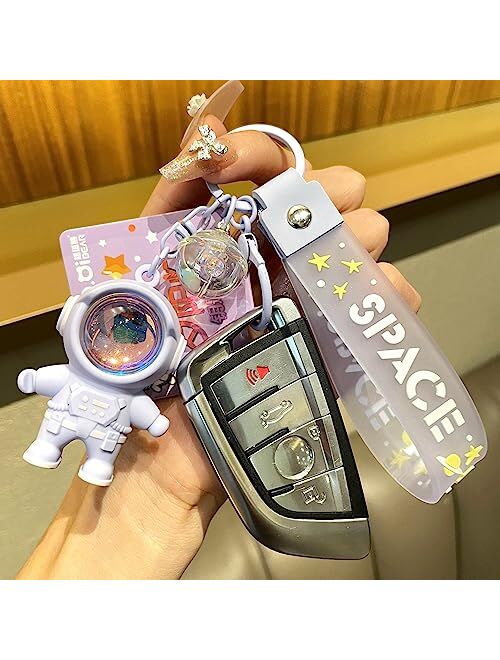 Vlmazlm Cool Astronaut Kawaii Key Chain with Sunset Light for Women Men, Cute Keychains for Backpacks Pendant Car Keychains