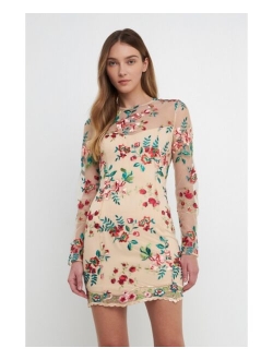 Women's Floral Embroidered Dress