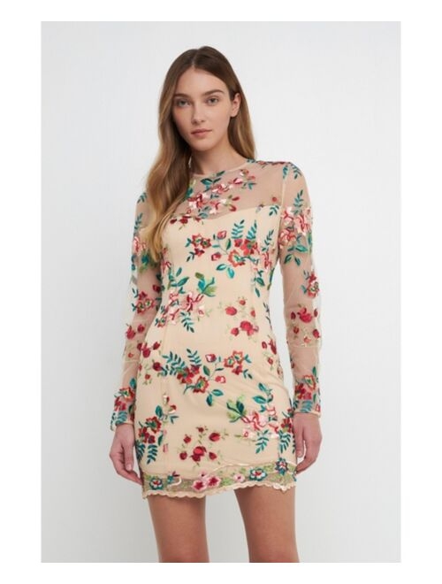 endless rose Women's Floral Embroidered Dress