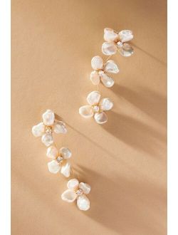 Serefina Heishi Pearl Floral Drop Earrings