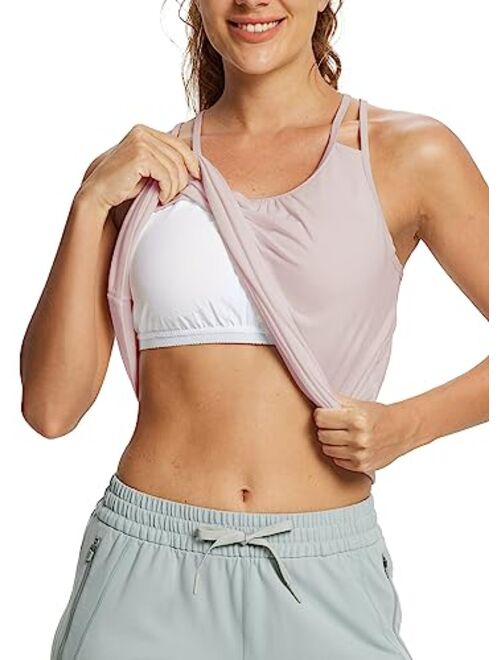 BALEAF Women's Tank Tops with Built in Bras Flowy Loose Fit Summer Yoga Workout Exercise Tops
