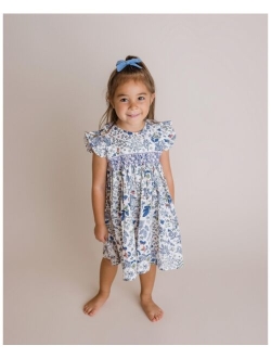 CUCLIE Anna Smocked Dress, Toddler Girls, Blue Multi