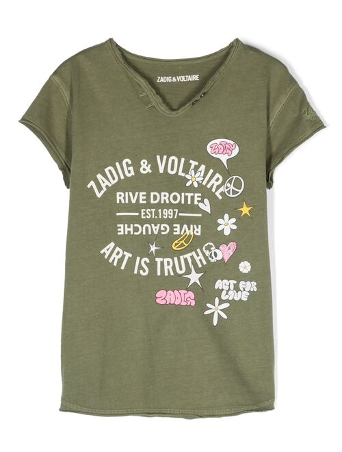 Zadig&Voltaire Zadig & Voltaire Kids logo-print cotton T-shirt