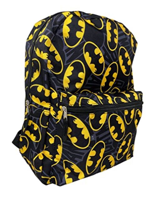 Fast Forward Batman Logo 16 inches Allover Print Large Backpack