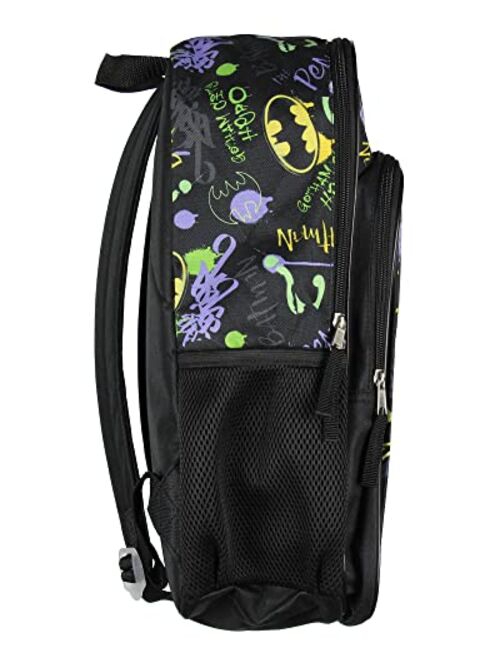 Bioworld DC Comics Batman Backpack Gotham City Superhero Rubber Bat Symbol Kids School Travel Backpack