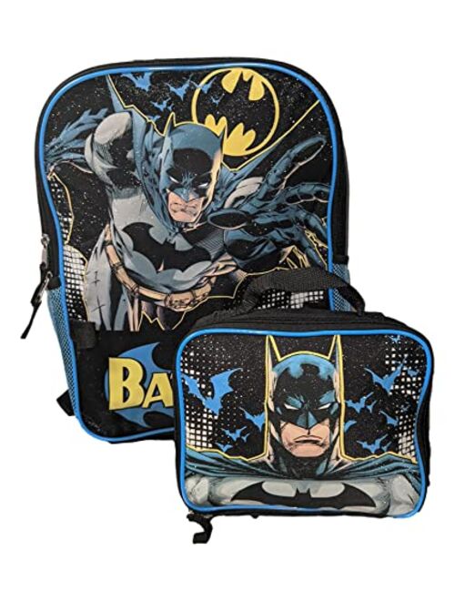 Accessory Innovations Batman Full Size 16 Inch Backpack with Detachable Lunch Box