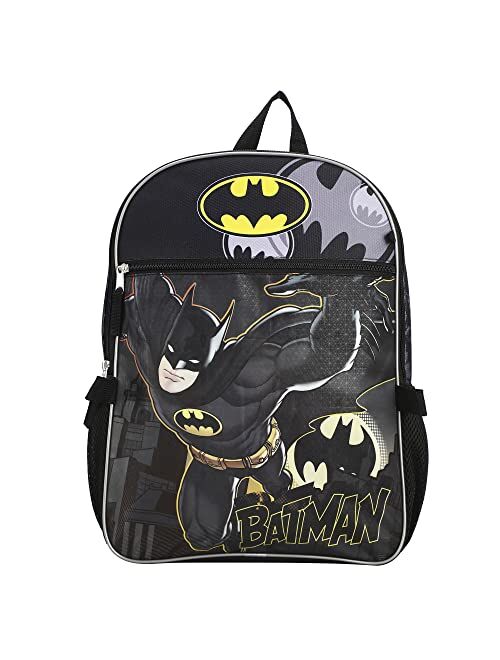 Bioworld DC Comic Book Batman Symbol 5-Piece Backpack Accessory Set for boys