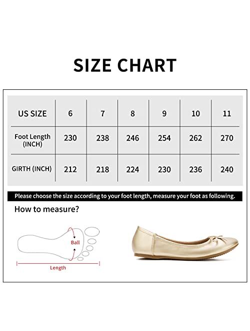 MaxMuxun Women's Ballet Flats Foldable Slip On Flats Shoes for Women Comfortable Ballerina Dressy Shoes with Bow Tie