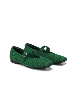 VIVAIA Margot Mary Jane Women Flat Shoes Slip on Square-Toe Washable Shoes Comfortable for Work with Arch Support