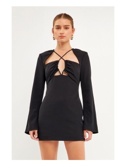 Women's Crossover Straps Fitted Mini Dress
