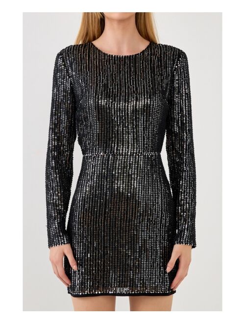 ENDLESS ROSE Women's Open Back Sequin Dress