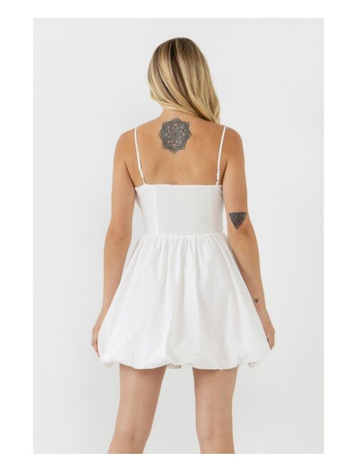 ENDLESS ROSE Women's Ruched Blouson Mini Dress