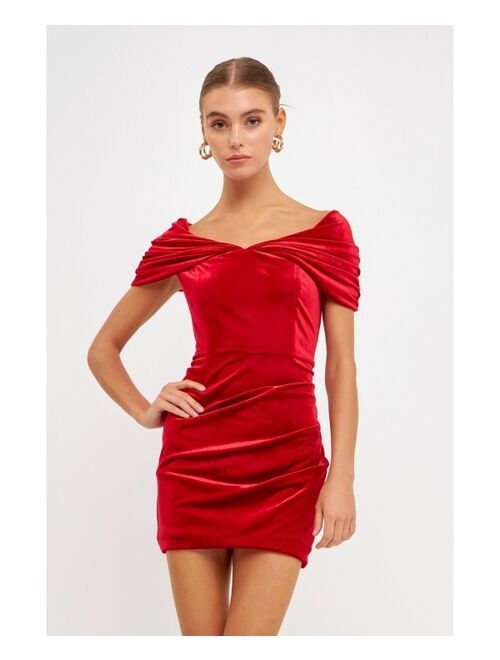 endless rose Women's Velvet Mini Dress