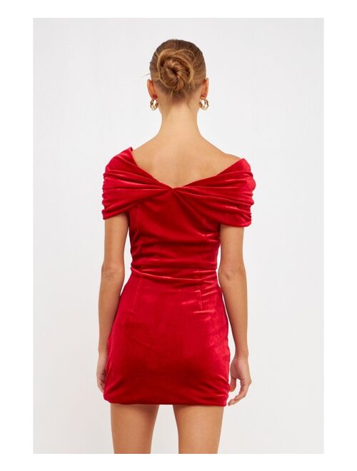 endless rose Women's Velvet Mini Dress