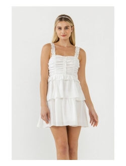 Women's Corset Ruched Tiered Mini dress