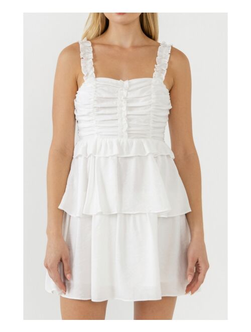 endless rose Women's Corset Ruched Tiered Mini dress