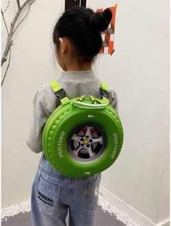 Shein Cartoon Children Tire Shaped Multi-functional Backpack For School, Travel, Shoulder And Hand Carry