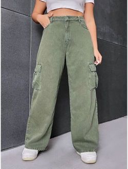 EZwear Plus Flap Pocket Side Cargo Jeans