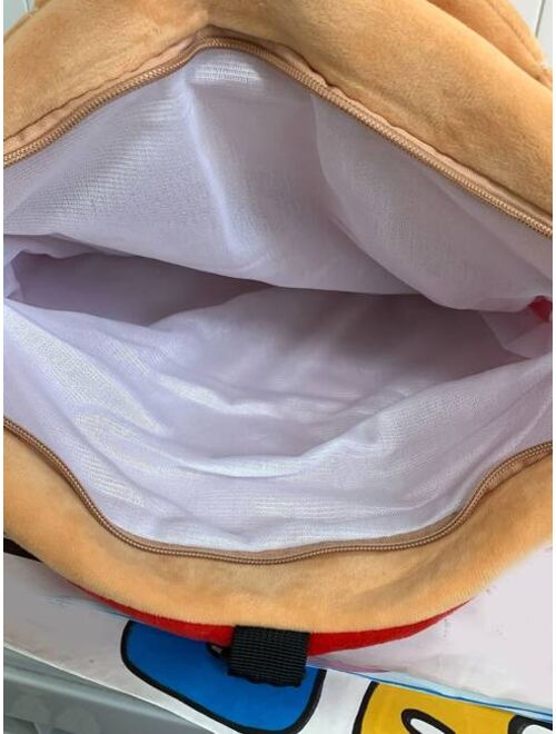 Shein Plush Cartoon French Fries Doll Zipper Closure Cute Backpack