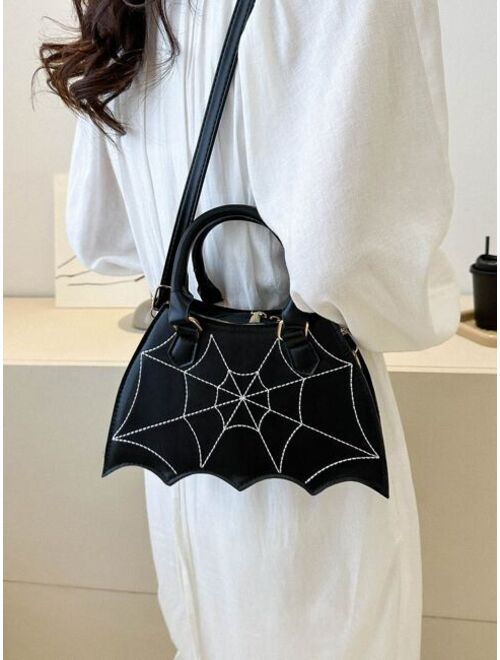 Shein 1pc Stylish Creative Joker Bat Shaped Women's Pu Leather Handbag Shoulder Bag Crossbody Bag