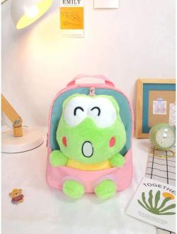 Kids Cartoon Frog Decor Polyester Cute Functional Backpack