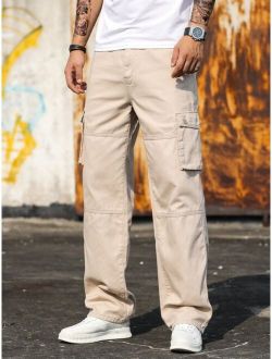 Manfinity EMRG Men Cotton Flap Pocket Cargo Jeans