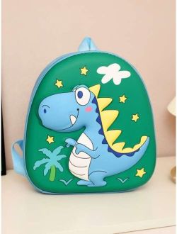 Shein Cartoon Dinosaur Pattern Schoolbag For Toddlers, Daily Commute & Travel Backpack, College Style, Back To School