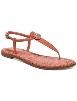 Gigi Signet T-Strap Flat Sandals