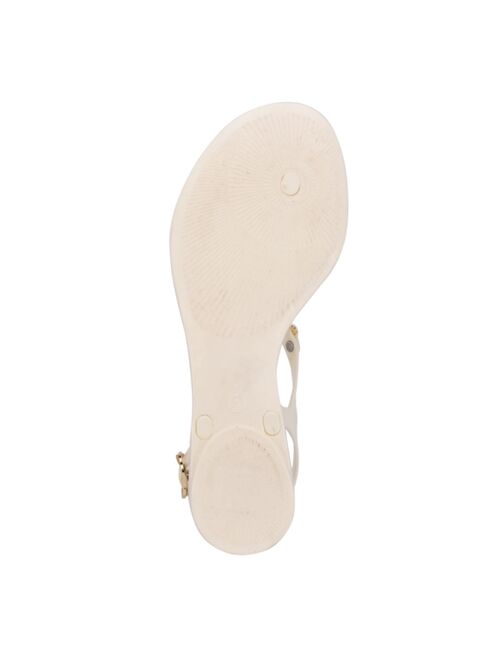 GUESS Women's Janee Open Toe Jelly T-strap Flat Fashion Sandals