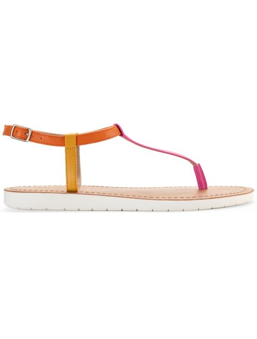 SUN + STONE Kristi T-Strap Flat Sandals, Created for Macy's