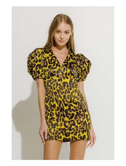 endless rose Women's Leopard Print Mini Dress