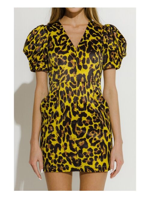 endless rose Women's Leopard Print Mini Dress