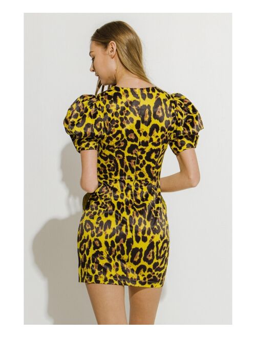 endless rose Women's Leopard Print Mini Dress