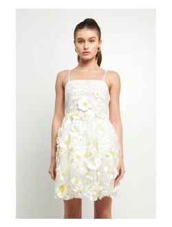 Women's Floral Embroidered Mini Dress