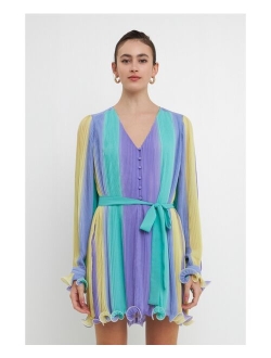 Women's Pleated Mini Dress