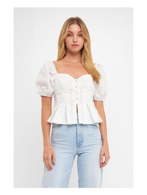 ENDLESS ROSE Women's Corset Top with Pleats