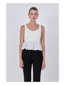 Women's Back Bow Contrast Top