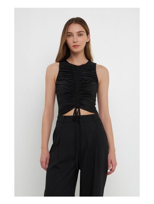 ENDLESS ROSE Women's Stretch Ruched Tank Top