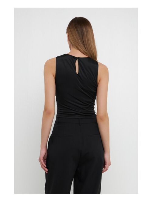 ENDLESS ROSE Women's Stretch Ruched Tank Top