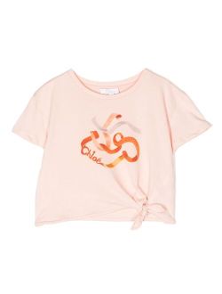 Chloe Kids logo-print cotton T-shirt