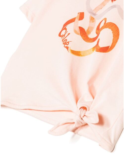 Chloe Kids logo-print cotton T-shirt