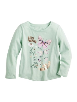 Toddler Girl Jumping Beans Long Sleeve Shirttail Graphic Tee