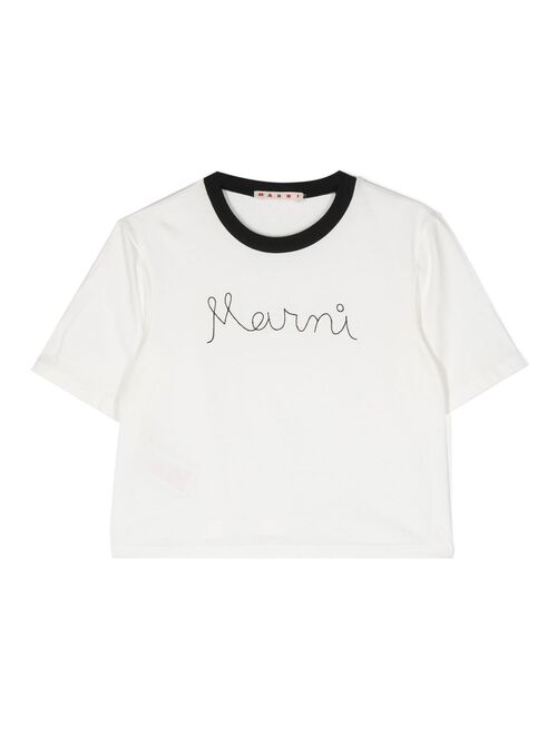 Marni Kids embroidered-logo cotton T-shirt