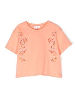 Chloe Kids cropped broderie anglaise T-shirt