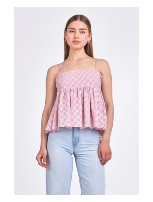 ENDLESS ROSE Women's Embroidered Sequins Top