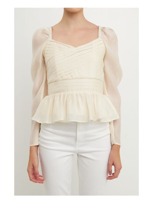 ENDLESS ROSE Women's Pleated Top