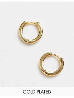 9mm hoop earrings in 14k gold plate