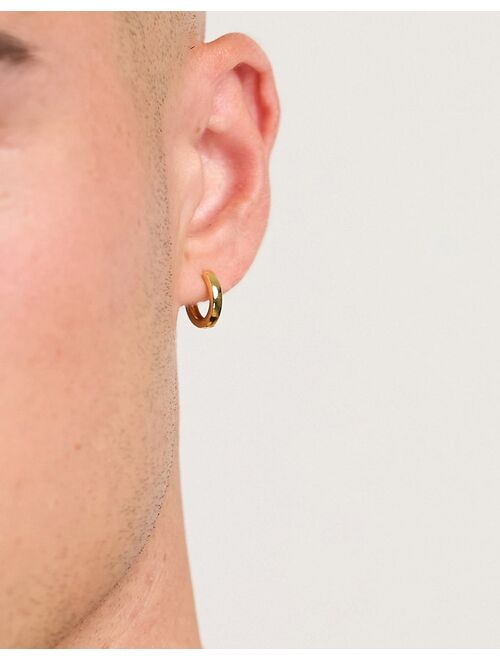 ASOS DESIGN 9mm hoop earrings in 14k gold plate