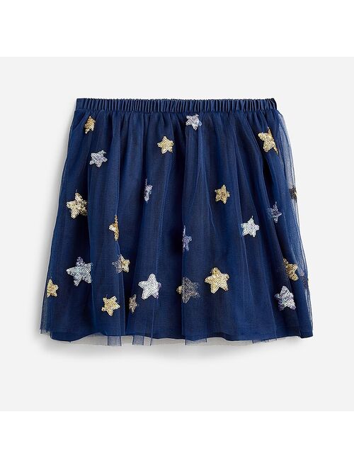J.Crew Girls' tulle skirt with star sequins